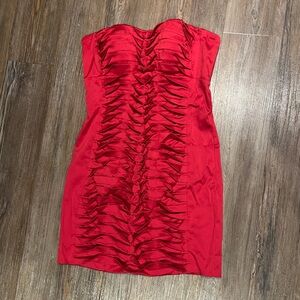 BEBE strapless sexy red dress